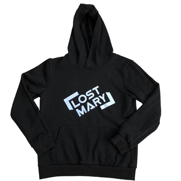 Lost Mary Black Hooded Sweatshirt Hoodie Novelty Size Small - Picture 2 of 10